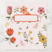 Étiquette Pour Bouteilles De Vin collection de fleurs (Étiquettes simples)