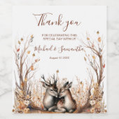 Étiquette Pour Bouteilles De Vin Collection de Mariages de cerfs rustiques d'automn (Étiquettes simples)