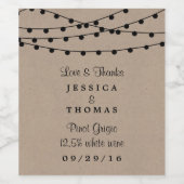 Étiquette Pour Bouteilles De Vin Collection de Mariages Rustic Kraft (Étiquettes simples)