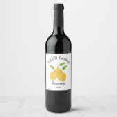 Étiquette Pour Bouteilles De Vin Collection Lemon Bloom (Devant)