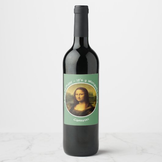 Étiquette Pour Bouteilles De Vin Collection Leonardo da Vinci Mona Lisa (Devant)