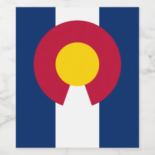 Étiquette Pour Bouteilles De Vin Colorado : le drapeau de l'État du centenaire
