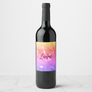 Étiquette Pour Bouteilles De Vin Coloré arc-en-ciel amour fierté lgbtq gay motif te