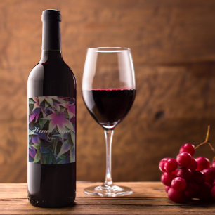 Étiquette Pour Bouteilles De Vin Coloré automne Feuille d'érable Floral