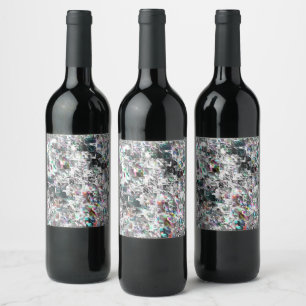 Étiquette Pour Bouteilles De Vin Colorful squares similar to CD parts, dent mosaic