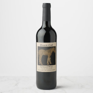 Étiquette Pour Bouteilles De Vin Colt Brown Modèle - Jeune Cheval