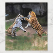 ÉTIQUETTE POUR BOUTEILLES DE VIN COMBATTRE LES TIGRES (Étiquettes simples)