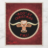 Étiquette Pour Bouteilles De Vin Comique Longhorn Steer (Étiquettes simples)