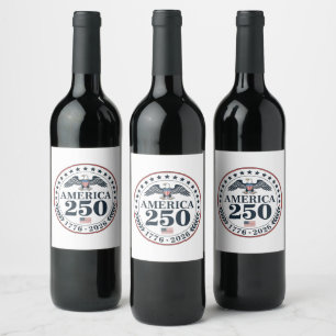 Étiquette Pour Bouteilles De Vin Commémoratif du 250e anniversaire officiel de l'Am