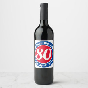 Étiquette Pour Bouteilles De Vin Commémoration de l'anniversaire avec le nom, l'â