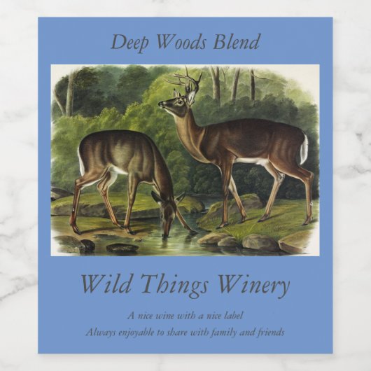 Étiquette Pour Bouteilles De Vin Common Deer (Étiquettes simples)