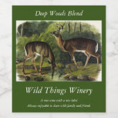 Étiquette Pour Bouteilles De Vin Common Deer (Étiquettes simples)