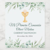 Étiquette Pour Bouteilles De Vin Commune Espagnole Feuille Vert mignon (Étiquettes simples)