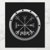 Étiquette Pour Bouteilles De Vin Compas viking Vegvisir (Étiquettes simples)