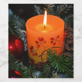 Étiquette Pour Bouteilles De Vin Composition de bougie de Noël (Étiquettes simples)