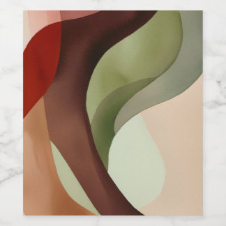 Étiquette Pour Bouteilles De Vin Composition minimaliste Abstraite de l'aquarelle