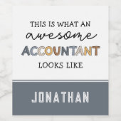 Étiquette Pour Bouteilles De Vin Comptable personnalisé Funny Comptable génial (Étiquettes simples)