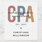 Étiquette Pour Bouteilles De Vin Comptable Public Certifié CPA Retro (Étiquettes simples)