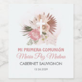 Étiquette Pour Bouteilles De Vin Comunion Primera En Espagnol Première Communion Sa (Étiquettes simples)