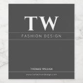 Étiquette Pour Bouteilles De Vin Concepteur de mode Noir (Étiquettes simples)