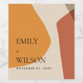 ÉTIQUETTE POUR BOUTEILLES DE VIN CONCEPTION ABSTRAITE MODERNE DE LA TERRACOTTA (Étiquettes simples)