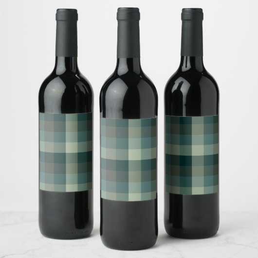 Étiquette Pour Bouteilles De Vin Conception carreaux Vichy vert (Bouteilles)