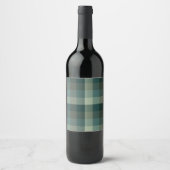 Étiquette Pour Bouteilles De Vin Conception carreaux Vichy vert (Devant)