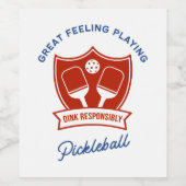 Étiquette Pour Bouteilles De Vin Conception cool de pickleball à porter (Étiquettes simples)