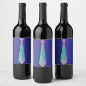 Étiquette Pour Bouteilles De Vin Conception de cravate bleue (Bouteilles)