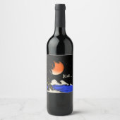 Étiquette Pour Bouteilles De Vin Conception de nuit insulaire Relax (Devant)