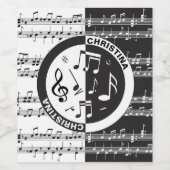 Étiquette Pour Bouteilles De Vin Conception de partition musicale personnalisée (Étiquettes simples)