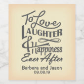 Étiquette Pour Bouteilles De Vin Conception de voeux mariage gai (Étiquettes simples)