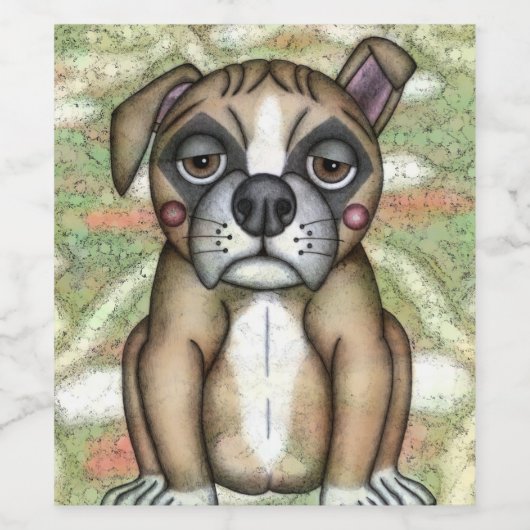 Étiquette Pour Bouteilles De Vin Conception d'illustration Bulldog (Étiquettes simples)