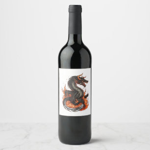 Étiquette Pour Bouteilles De Vin conception dragon