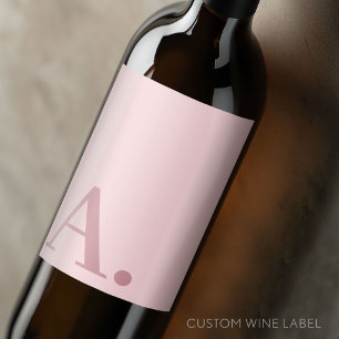 Étiquette Pour Bouteilles De Vin Conception minimale avec énorme Monogramme moderne