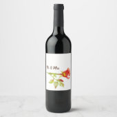 Étiquette Pour Bouteilles De Vin Conception Rose douce (Devant)