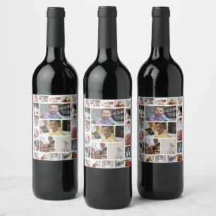 Étiquette Pour Bouteilles De Vin Concevez votre propre 22 photo Collage Poster