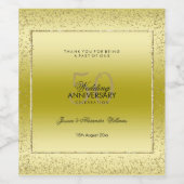 Étiquette Pour Bouteilles De Vin Confetti Or élégant 50e Mariage d'or (Étiquettes simples)