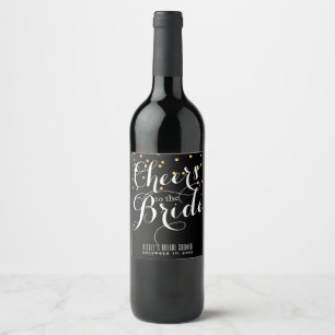 Étiquette Pour Bouteilles De Vin Confettis dorés À LA MARIÉE Vin de mariage