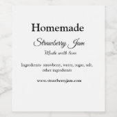 Étiquette Pour Bouteilles De Vin Confiture de fraise maison faite avec amour ajoute (Étiquettes simples)