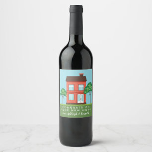 Étiquette Pour Bouteilles De Vin Congrats sur votre nouvelle Chambre mignonne à la
