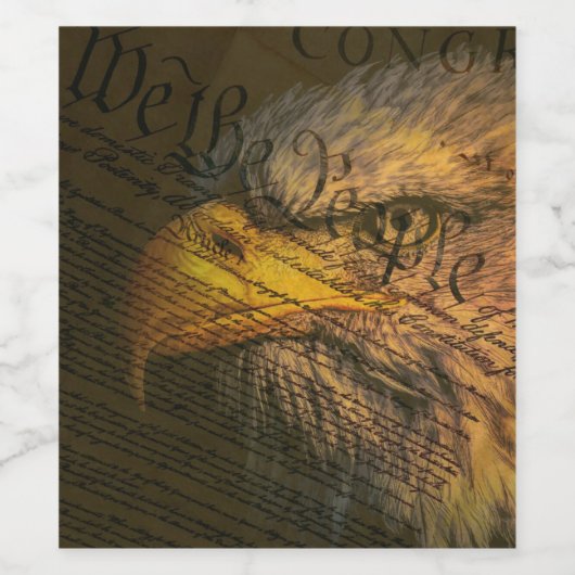 Étiquette Pour Bouteilles De Vin Constitution Avec Aigle Bald (Étiquettes simples)