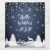 Étiquette Pour Bouteilles De Vin Conte de fées de Noël. Forêt d'Imaginaires, Neige (Étiquettes simples)