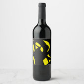 Étiquette Pour Bouteilles De Vin Contemporain Jaune / Noir (Devant)