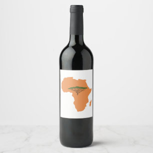 Étiquette Pour Bouteilles De Vin Continent africain