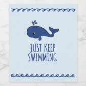 Étiquette Pour Bouteilles De Vin Continuez À Nager La Baleine (Étiquettes simples)