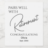 Étiquette Pour Bouteilles De Vin Convient Bien À La Retraite (Étiquettes simples)