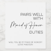 Étiquette Pour Bouteilles De Vin Convient Bien Avec Les Fonctions D'Honneur Des Pro (Étiquettes simples)