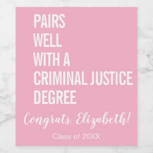Étiquette Pour Bouteilles De Vin Convient Bien Avec Un Diplôme En Justice Pénale