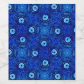 Étiquette Pour Bouteilles De Vin Cool, art numérique moderne de bleu mauvais oeil m (Étiquettes simples)